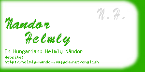 nandor helmly business card